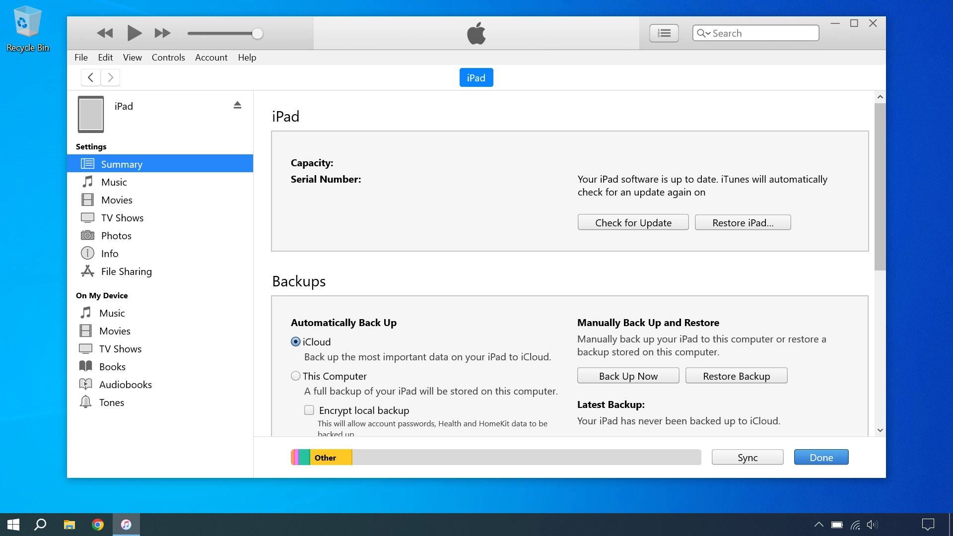Click the required category and follow the instructions on the screen to select the required settings.