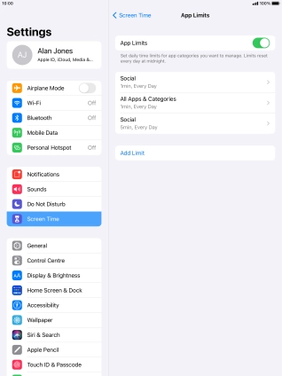 Press the required category.