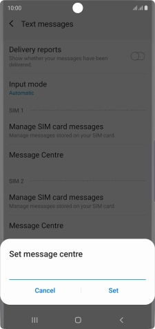 Key in +61415011501 and press Set.