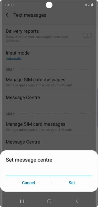 Key in +61415011501 and press Set.