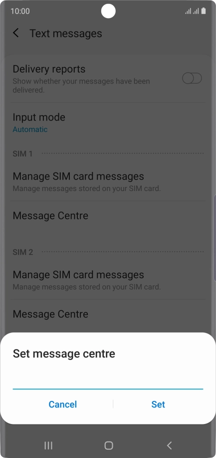 Key in +61415011501 and press Set.