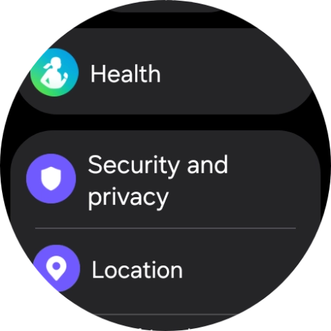 Press Security and privacy.