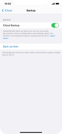 Press Back Up Now and wait while the phone memory is backed up.
