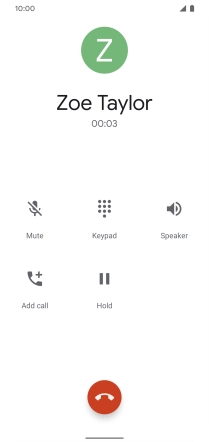 Press the end call icon.