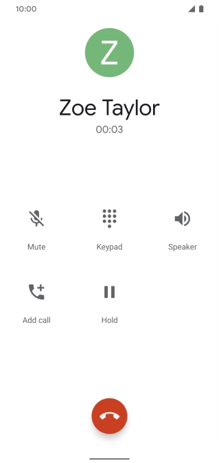 Press the end call icon.