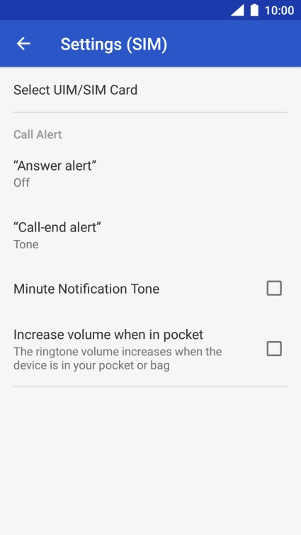 Press Select UIM/SIM Card.