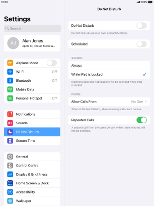 Press the indicator next to 