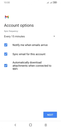 If this screen is displayed, you email account has been recognised and set up automatically. Follow the instructions on the screen to key in more information and finish setting up your email account.