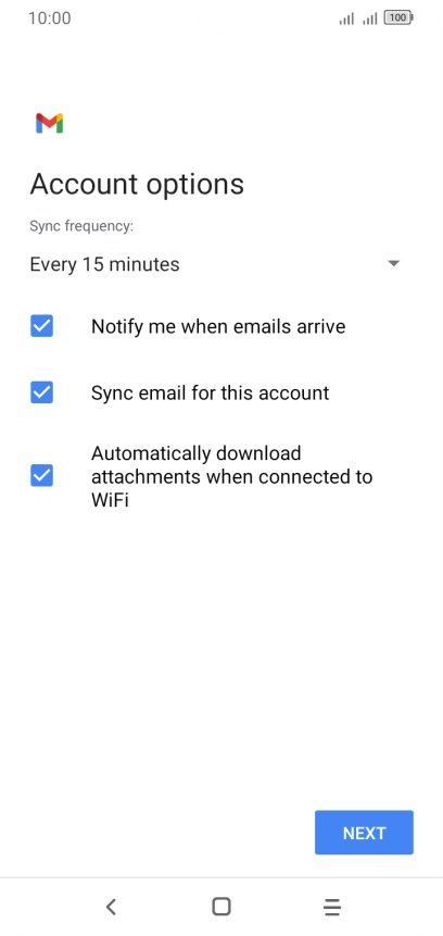 If this screen is displayed, you email account has been recognised and set up automatically. Follow the instructions on the screen to key in more information and finish setting up your email account.