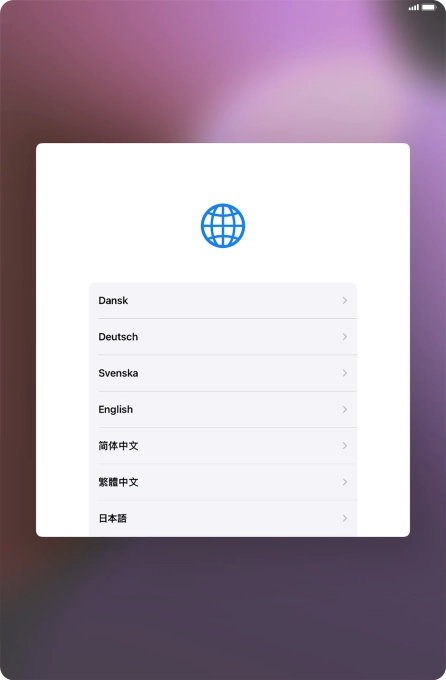 Press the required language. Press the required language.