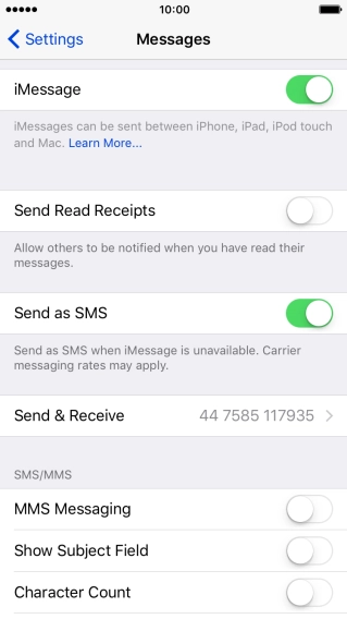 Press the Home key to return to the home screen.
