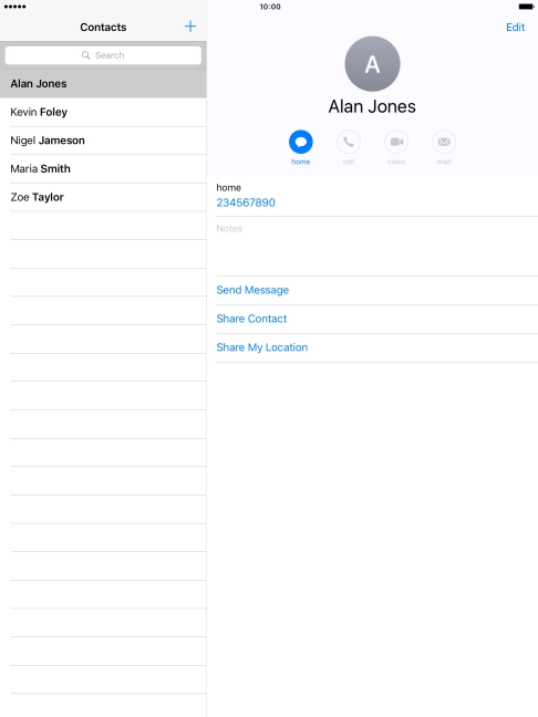 Press the new contact icon.