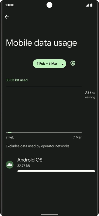 The data usage for each application is displayed below the name of the application.