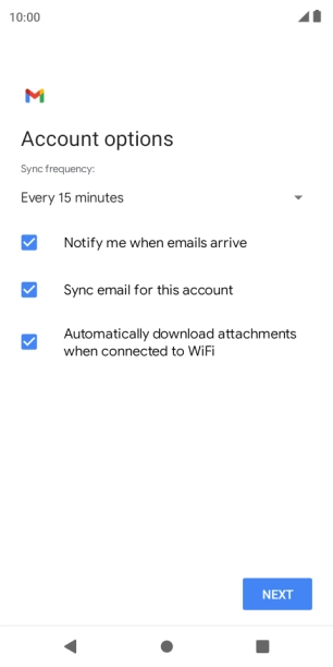 If this screen is displayed, you email account has been recognised and set up automatically. Follow the instructions on the screen to key in more information and finish setting up your email account.