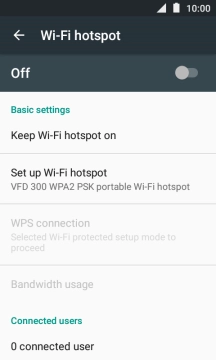 Press Set up Wi-Fi hotspot.
