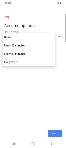 Press the required setting.