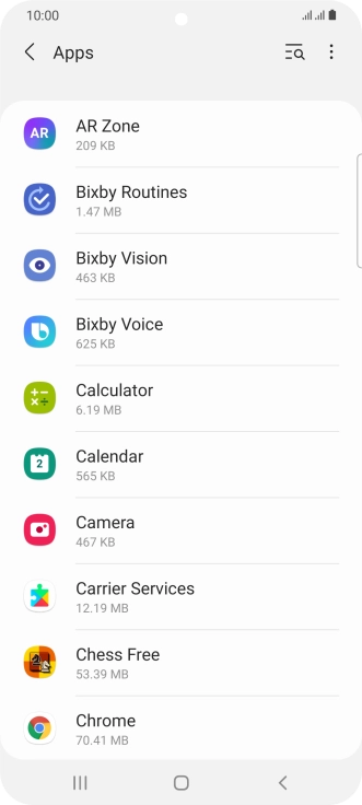 Press the required app.