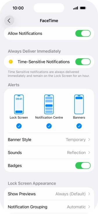 Press the indicator next to 