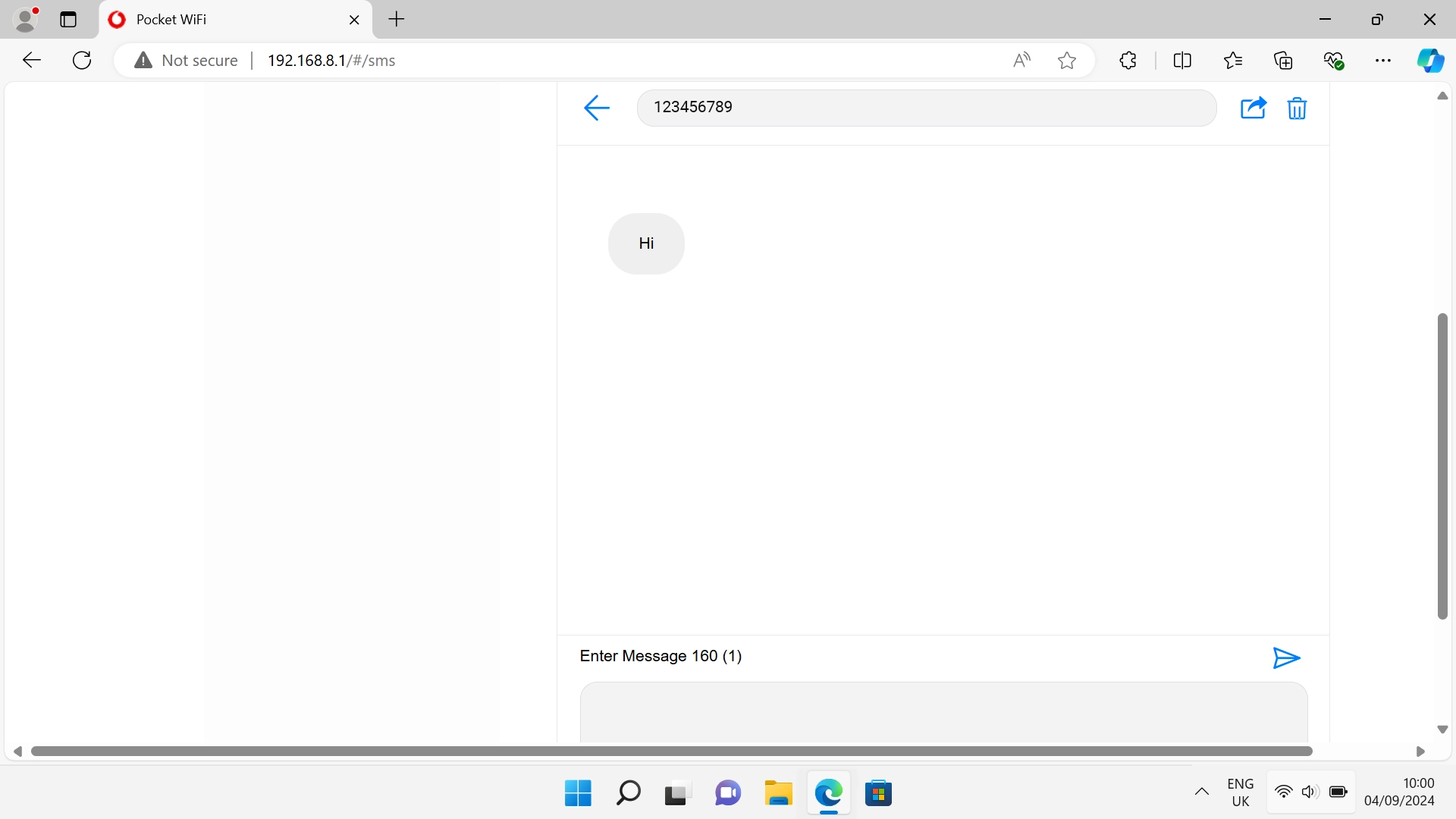 Click the recipient input field and key in the number of the recipient.