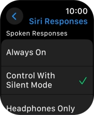 Press the required setting.