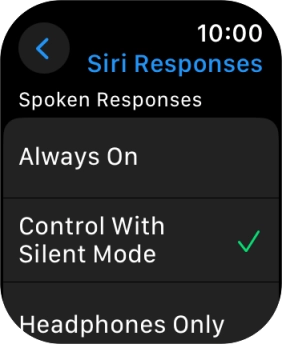 Press the required setting.