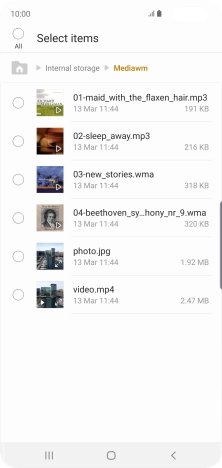 Press the required file. Press the required file.