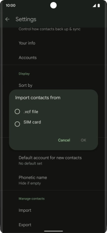 Press the name of the SIM.