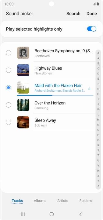 Once you've found a ring tone you like, press Done.