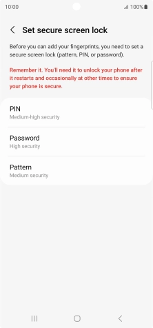 Press the required phone lock code and follow the instructions on the screen to create an additional phone lock code.