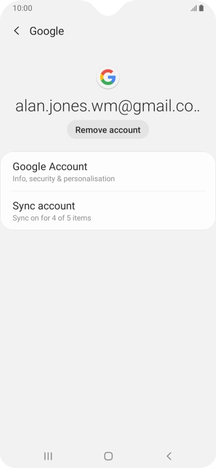 Press Sync account.