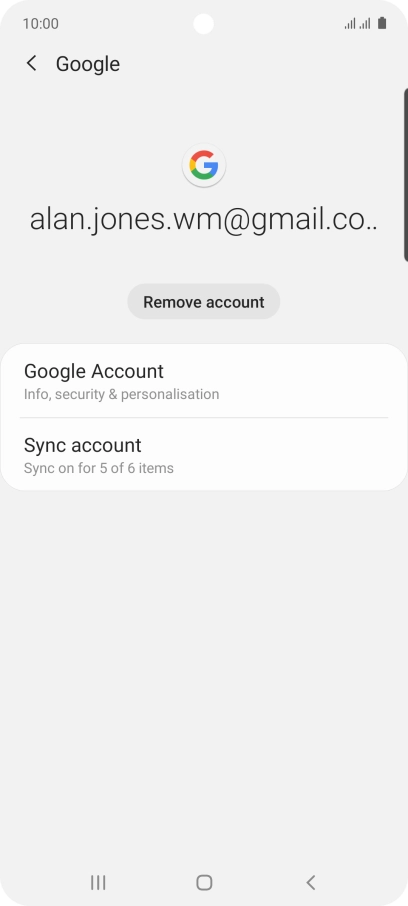 Press Sync account.