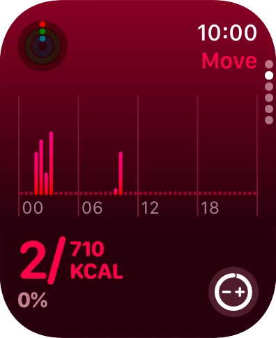 Keep sliding upwards to see the number of steps, distance and number of floors you've covered.