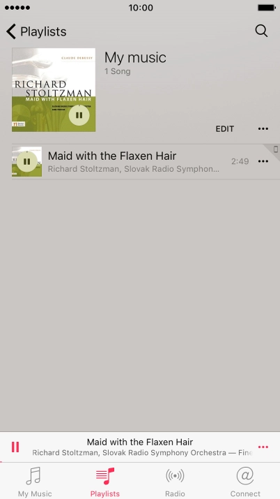 Press the song title.