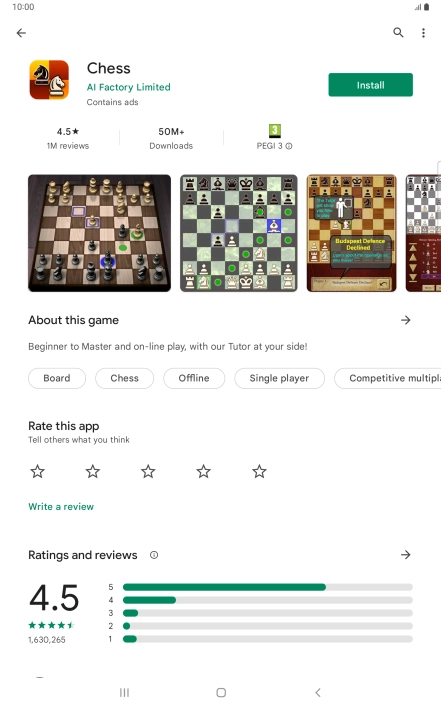 Press Install and follow the instructions on the screen to install the app.