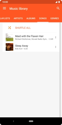 Press the required audio file.