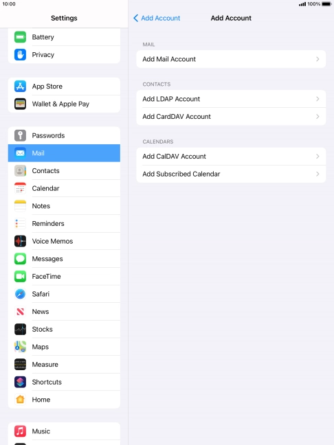 Press Add Mail Account.