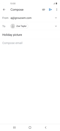 Press the text input field and write the text for your email message. Press the text input field and write the text for your email message.