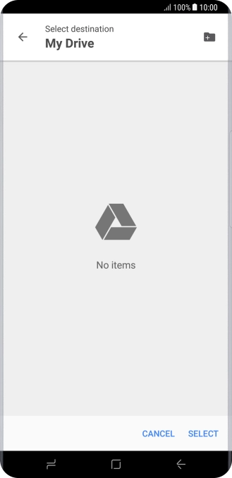 To create a new folder, press the new folder icon and follow the instructions on the screen to create a new folder.