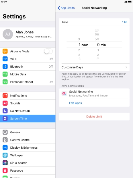 Press Customise Days. Press Customise Days.