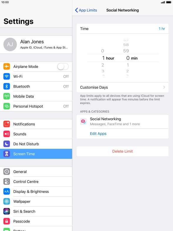 Press Customise Days. Press Customise Days.