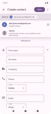 Press the required Google account.