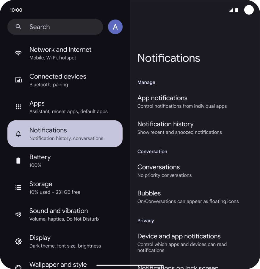 Press App notifications.