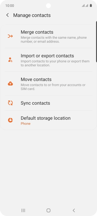 Press Import or export contacts.