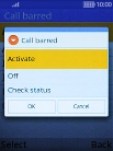 Select Activate and key in your barring password. The default barring password is 0000.