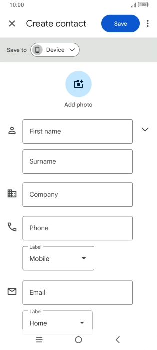 Press First name and key in the first name.