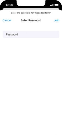 Key in the password for the Wi-Fi network and press Join.