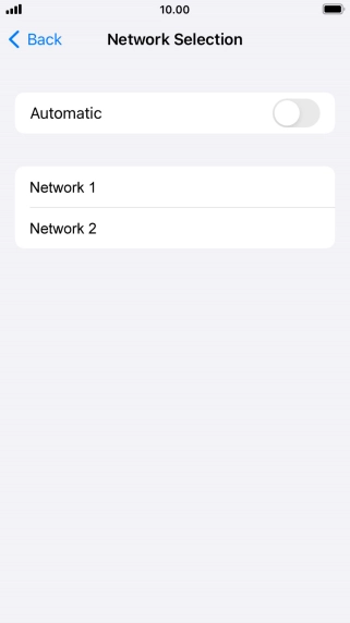 If you turn off the function, press the required network.