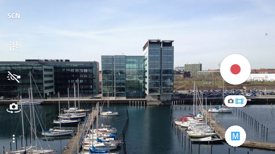 Press the video light icon.