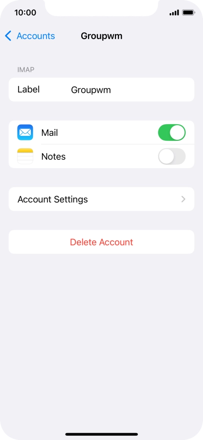 Press Account Settings.