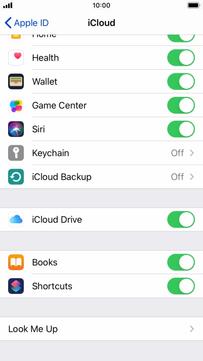 Press iCloud Backup.